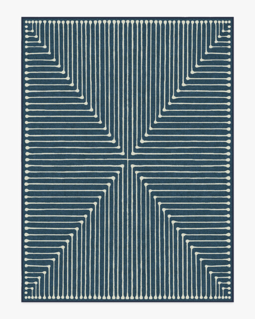 Inkdrop Lapis Blue Flatwoven Rug by Jonathan Adler - 275x365 - Machine Washable Area Rug - Kid & Pet Friendly - Indoor Rugs - Ruggable - image 1