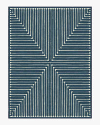 Inkdrop Lapis Blue Flatwoven Rug by Jonathan Adler - 275x365 - Machine Washable Area Rug - Kid & Pet Friendly - Indoor Rugs - Ruggable - thumbnail 1