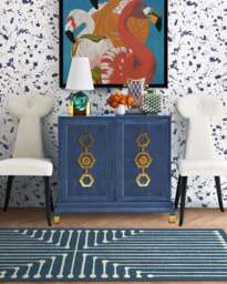 Inkdrop Lapis Blue Flatwoven Rug by Jonathan Adler - 275x365 - Machine Washable Area Rug - Kid & Pet Friendly - Indoor Rugs - Ruggable - thumbnail 2