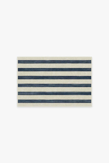Sumi Sailor Stripe Navy Rug - 60x90 - Machine Washable Area Rug - Kid & Pet Friendly - Indoor Rugs - Ruggable - image 1