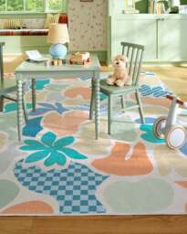 Carnival Blue Rug - 90x150 - Machine Washable Area Rug - Kid & Pet Friendly - Indoor Rugs - Ruggable - thumbnail 2