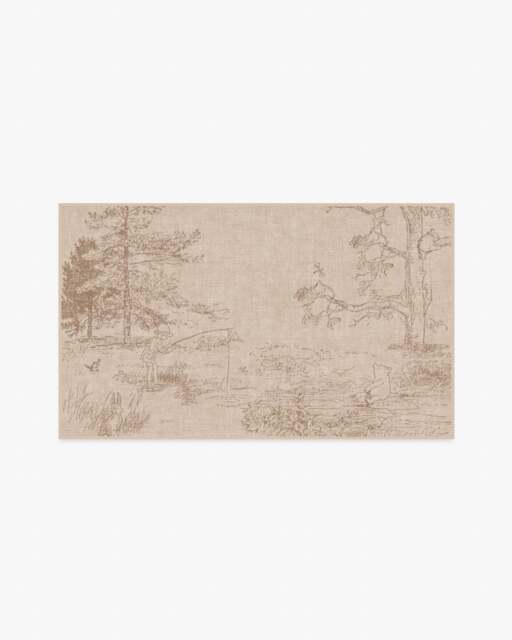 Hundred Acre Wood Natural Flatwoven Rug - 90x150 - Machine Washable Area Rug - Kid & Pet Friendly - Indoor Rugs - Ruggable - image 1