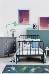 Dinosaurs in Space Flatwoven Rug Green - 245x305 - Machine Washable Area Rug - Kid & Pet Friendly - Indoor Rugs - Ruggable - thumbnail 2