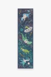 Dinosaurs in Space Rug Green - 150x215 - Machine Washable Area Rug - Kid & Pet Friendly - Indoor Rugs - Ruggable - thumbnail 2