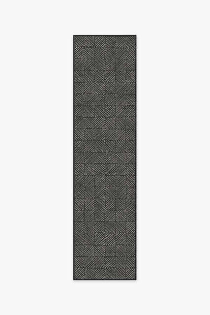 Parquet Black Outdoor Rug - 75x305 - Machine Washable Area Rug - Kid & Pet Friendly - Indoor Rugs - Ruggable - image 1