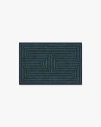 Labyrinth Navy & Teal Flatwoven Rug by Jonathan Adler - 60x90 - Machine Washable Area Rug - Kid & Pet Friendly - Indoor Rugs - Ruggable - thumbnail 1