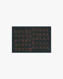 Veza Midnight & Coral Flatwoven Rug - 60x90 - Machine Washable Area Rug - Kid & Pet Friendly - Indoor Rugs - Ruggable - thumbnail 1