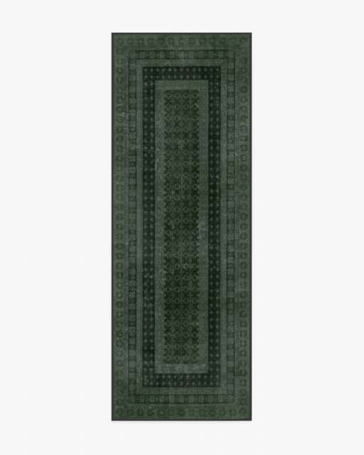 Cyrus Forest Green Flatwoven Rug - 75x215 - Machine Washable Area Rug - Kid & Pet Friendly - Indoor Rugs - Ruggable - image 1