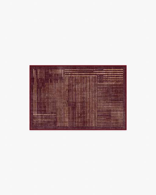 Linear Oasis Rust Red Rug - 60x90 - Machine Washable Area Rug - Kid & Pet Friendly - Indoor Rugs - Ruggable - image 1