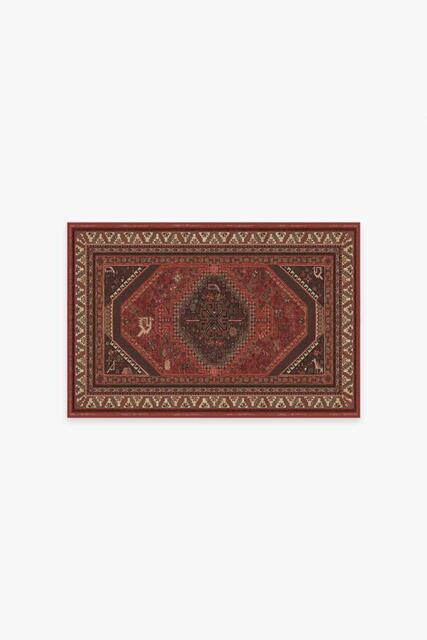 Zareen Scarlet Red Rug - 60x90 - Machine Washable Area Rug - Kid & Pet Friendly - Indoor Rugs - Ruggable - image 1