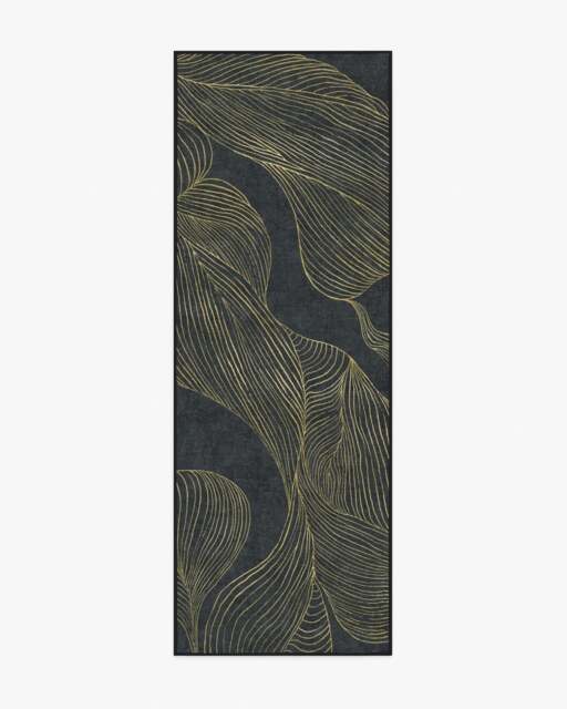 Sana Black & Gold Rug - 75x215 - Machine Washable Area Rug - Kid & Pet Friendly - Indoor Rugs - Ruggable - image 1
