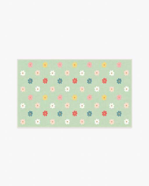 Oopsy Daisy Multicolour Rug Green - 90x150 - Machine Washable Area Rug - Kid & Pet Friendly - Indoor Rugs - Ruggable - image 1