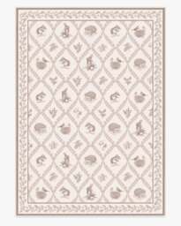 Squirrel & Hedgehog Fawn Flatwoven Rug by Sanderson Beige - 305x425 - Machine Washable Area Rug - Kid & Pet Friendly - Indoor Rugs - Ruggable - thumbnail 1