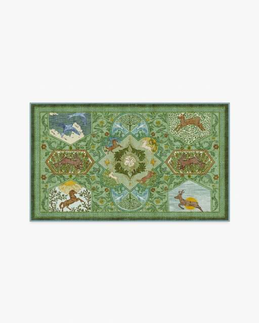 Woodland Wanderer Green Rug - 90x150 - Machine Washable Area Rug - Kid & Pet Friendly - Indoor Rugs - Ruggable - image 1