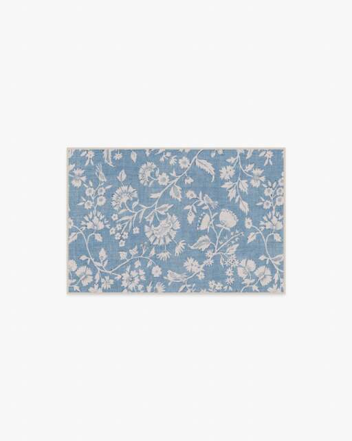 Brenna Slate Blue & Cream Flatwoven Rug - 60x90 - Machine Washable Area Rug - Kid & Pet Friendly - Indoor Rugs - Ruggable - image 1