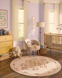 Friendship Garden Cream Flatwoven Rug Beige - 185 Round - Machine Washable Area Rug - Kid & Pet Friendly - Indoor Rugs - Ruggable - thumbnail 2