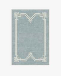 Chrysler Border Chambray Blue Flatwoven Rug by The Hiltons - 120x185 - Machine Washable Area Rug - Kid & Pet Friendly - Indoor Rugs - Ruggable - thumbnail 1