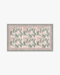 Lila Cream & Coral Flatwoven Rug - 60x90 - Machine Washable Area Rug - Kid & Pet Friendly - Indoor Rugs - Ruggable - thumbnail 2