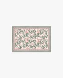 Lila Cream & Coral Flatwoven Rug - 60x90 - Machine Washable Area Rug - Kid & Pet Friendly - Indoor Rugs - Ruggable - thumbnail 1