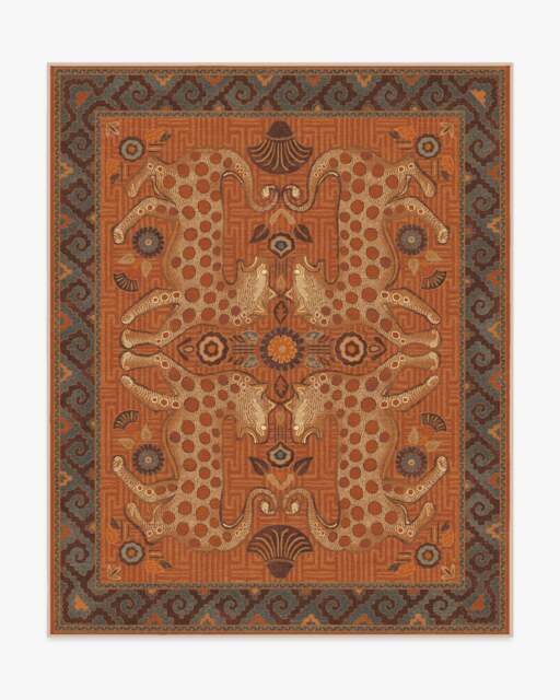 Eartha Terracotta Rug by Jungalow - 245x305 - Machine Washable Area Rug - Kid & Pet Friendly - Indoor Rugs - Ruggable - image 1
