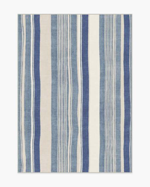 Naia Slate Blue Flatwoven Rug - 150x215 - Machine Washable Area Rug - Kid & Pet Friendly - Indoor Rugs - Ruggable - image 1