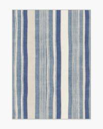Naia Slate Blue Flatwoven Rug - 150x215 - Machine Washable Area Rug - Kid & Pet Friendly - Indoor Rugs - Ruggable - thumbnail 1