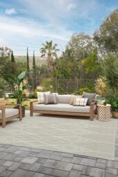 Gemma Lattice Natural Outdoor Rug - 150x215 - Machine Washable Area Rug - Kid & Pet Friendly - Indoor Rugs - Ruggable - thumbnail 3
