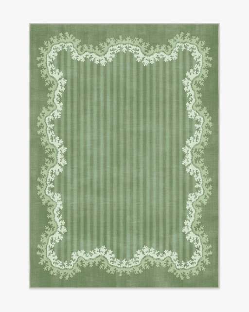 Oxbow Botanical Green Flatwoven Rug by Sanderson - 150x215 - Machine Washable Area Rug - Kid & Pet Friendly - Indoor Rugs - Ruggable - image 1