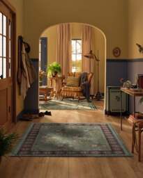 Pennywood Green & Pink Rug - 150x215 - Machine Washable Area Rug - Kid & Pet Friendly - Indoor Rugs - Ruggable - thumbnail 2