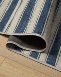 Marin Slate Blue & Neutral Flatwoven Rug - 60x90 - Machine Washable Area Rug - Kid & Pet Friendly - Indoor Rugs - Ruggable - thumbnail 2