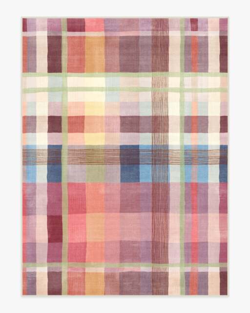 Margot Tartan Berry Outdoor Rug Pink - 275x365 - Machine Washable Area Rug - Kid & Pet Friendly - Indoor Rugs - Ruggable - image 1