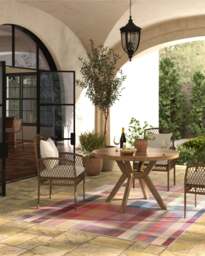 Margot Tartan Berry Outdoor Rug Pink - 275x365 - Machine Washable Area Rug - Kid & Pet Friendly - Indoor Rugs - Ruggable - thumbnail 2