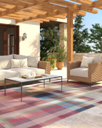 Margot Tartan Berry Outdoor Rug Pink - 275x365 - Machine Washable Area Rug - Kid & Pet Friendly - Indoor Rugs - Ruggable - thumbnail 3