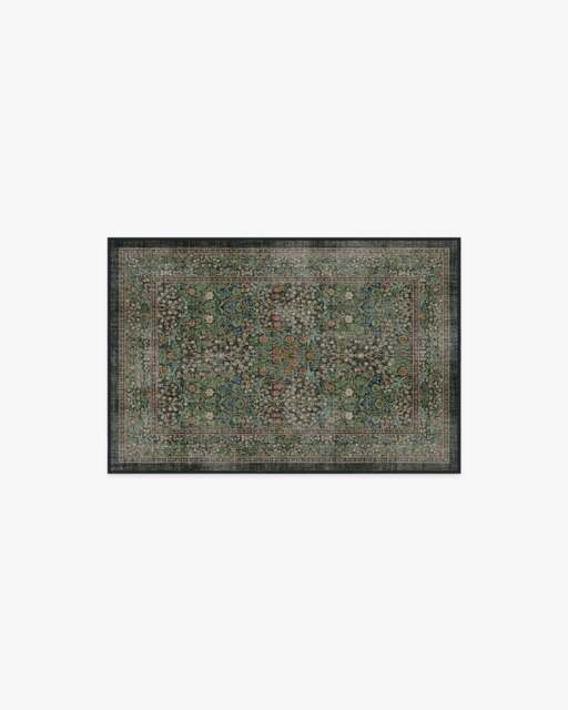 Blackthorn Forest Green Rug by Morris & Co. - 60x90 - Machine Washable Area Rug - Kid & Pet Friendly - Indoor Rugs - Ruggable - image 1