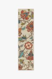 Frida Floral Natural Rug - 60x90 - Machine Washable Area Rug - Kid & Pet Friendly - Indoor Rugs - Ruggable - thumbnail 2