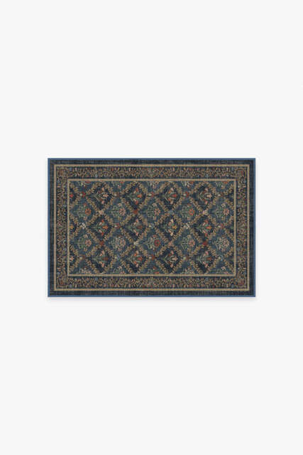 Bellflowers Blue Rug by Morris & Co. - 60x90 - Machine Washable Area Rug - Kid & Pet Friendly - Indoor Rugs - Ruggable - image 1
