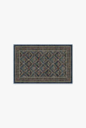 Bellflowers Blue Rug by Morris & Co. - 60x90 - Machine Washable Area Rug - Kid & Pet Friendly - Indoor Rugs - Ruggable - thumbnail 1