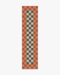 Checker Border Pink & Orange Rug by Jonathan Adler - 60x90 - Machine Washable Area Rug - Kid & Pet Friendly - Indoor Rugs - Ruggable - thumbnail 2