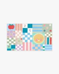 Hello Sunshine Patchwork Multicolour Rug Pink - 90x150 - Machine Washable Area Rug - Kid & Pet Friendly - Indoor Rugs - Ruggable - thumbnail 1