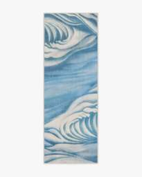 Waves Soft Blue Outdoor Rug by Gracie - 75x215 - Machine Washable Area Rug - Kid & Pet Friendly - Outdoor Rugs - Ruggable - thumbnail 1