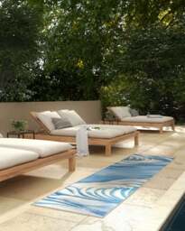 Waves Soft Blue Outdoor Rug by Gracie - 75x215 - Machine Washable Area Rug - Kid & Pet Friendly - Outdoor Rugs - Ruggable - thumbnail 2