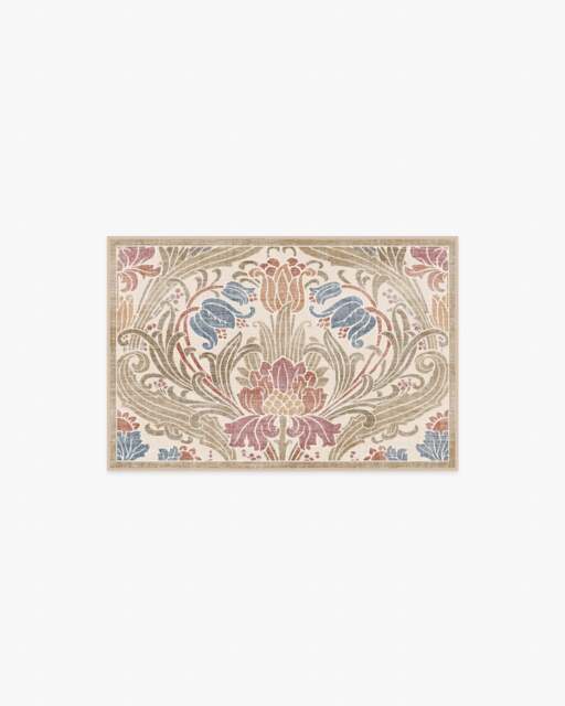 Flourish Cream Rug by Liberty Brown - 60x90 - Machine Washable Area Rug - Kid & Pet Friendly - Indoor Rugs - Ruggable - image 1