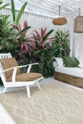 Gemma Lattice Natural Outdoor Rug - 275x365 - Machine Washable Area Rug - Kid & Pet Friendly - Indoor Rugs - Ruggable - thumbnail 2
