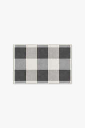 Buffalo Plaid Black & White Flatwoven Rug - 60x90 - Machine Washable Area Rug - Kid & Pet Friendly - Indoor Rugs - Ruggable - thumbnail 1