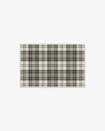Dress Stewart Tartan Black & Ivory Flatwoven Rug - 60x90 - Machine Washable Area Rug - Kid & Pet Friendly - Indoor Rugs - Ruggable - thumbnail 1