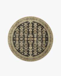 Pradera Tan & Soft Black Rug - 185 Round - Machine Washable Area Rug - Kid & Pet Friendly - Indoor Rugs - Ruggable