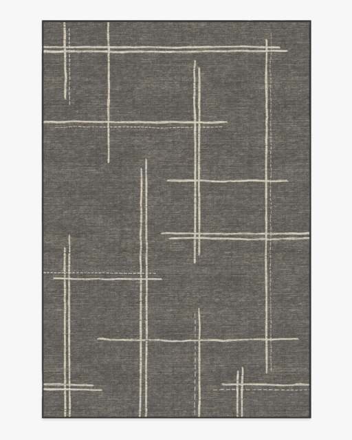 Stellan Charcoal Flatwoven Rug - 200x290 - Machine Washable Area Rug - Kid & Pet Friendly - Indoor Rugs - Ruggable - image 1