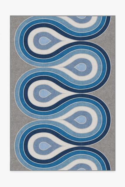 Milano Blue Steel Rug by Jonathan Adler - 200x290 - Machine Washable Area Rug - Kid & Pet Friendly - Indoor Rugs - Ruggable - image 1