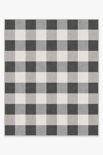 Buffalo Plaid Black & White Rug - 245x305 - Machine Washable Area Rug - Kid & Pet Friendly - Indoor Rugs - Ruggable - image 1