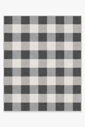Buffalo Plaid Black & White Rug - 245x305 - Machine Washable Area Rug - Kid & Pet Friendly - Indoor Rugs - Ruggable
